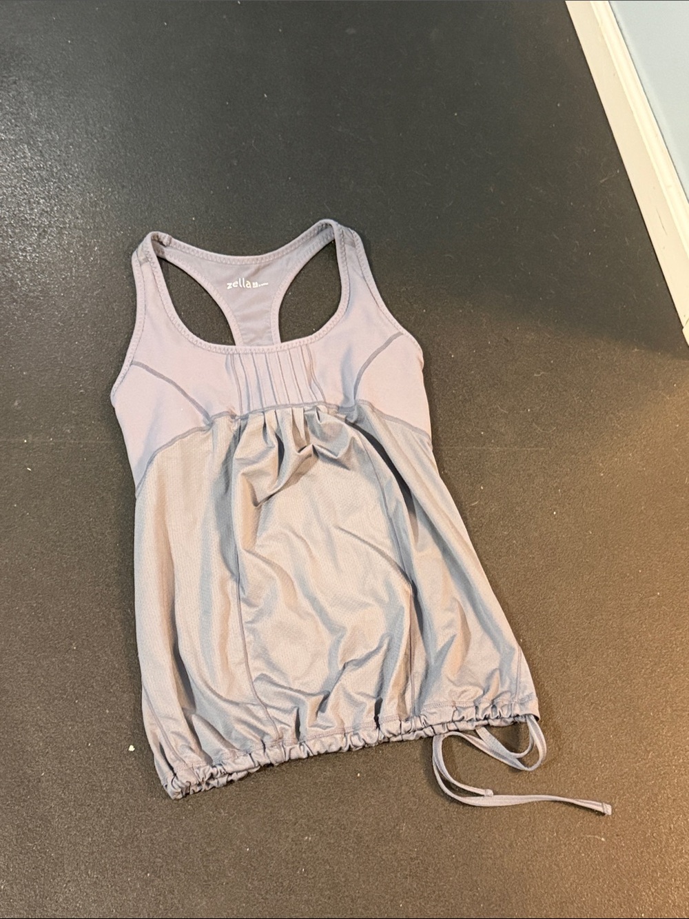 Zella grey Racerback Drawstring Tank xs
